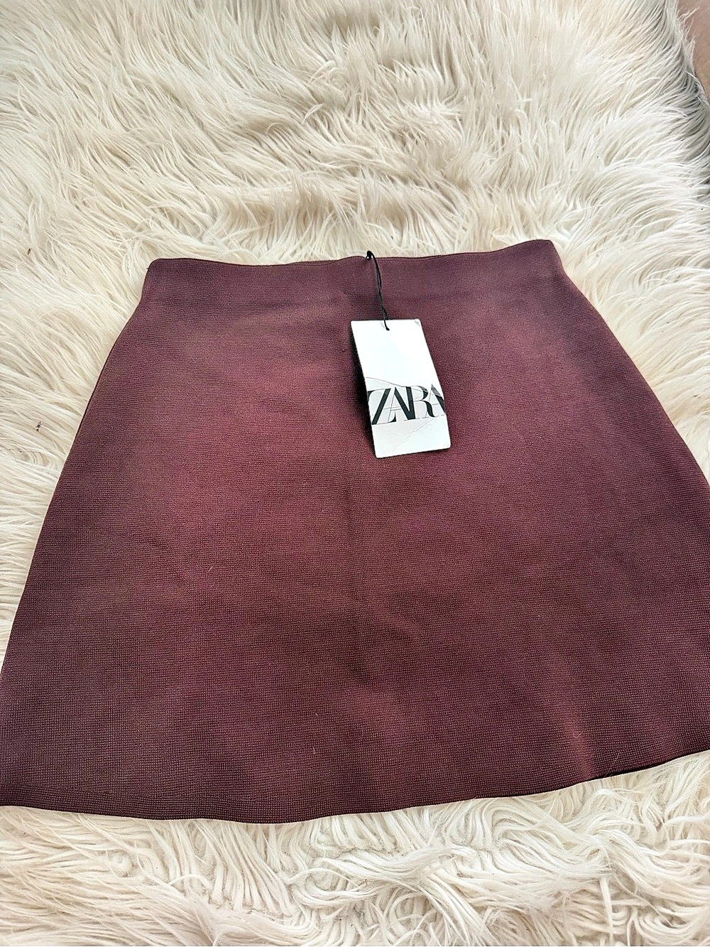 Zara Textured Mini Skirt in Brown Size Small NWT